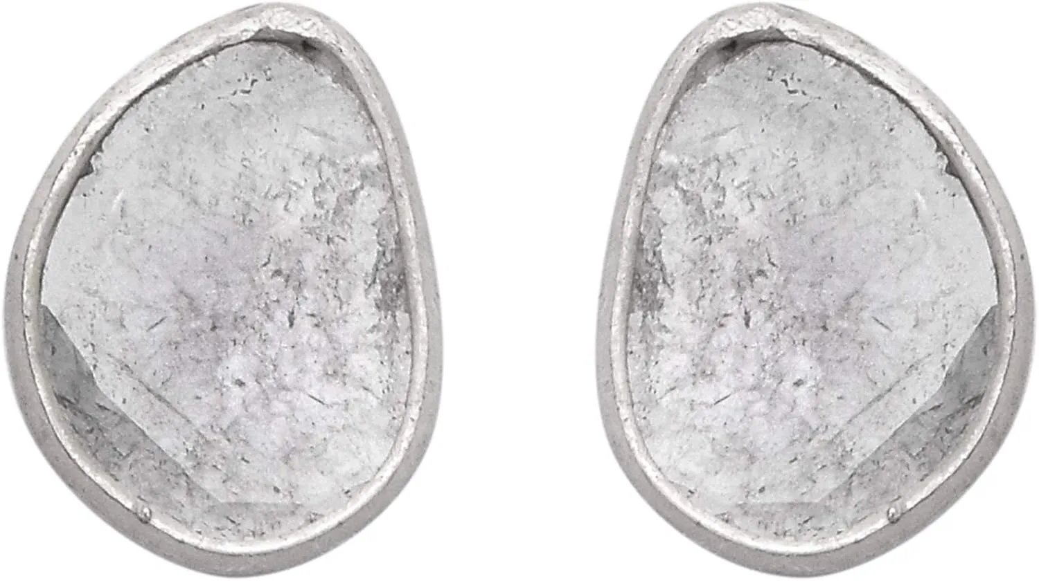 0.25 CTW Natural Diamond Polki Minimal Studs 925 Sterling Silver Platinum Plated Everyday Handmade Slice Diamond Valentine Earrings