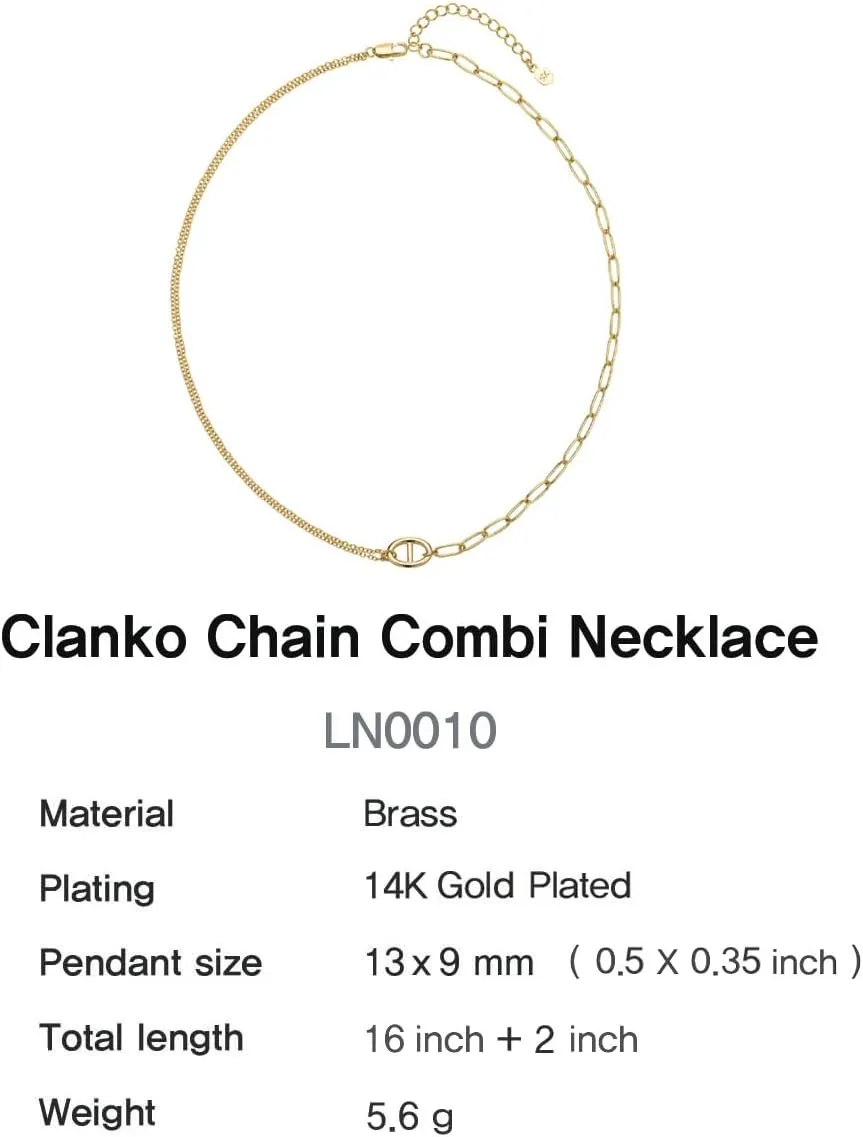 14K Gold Plated Dainty Layered Chain Necklace for Women  Adjustable Minimalist Pendant Jewelry, Trendy Fashion Gift | Star & Anchor Necklace