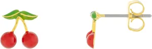 18K Gold Dipped Fruit Stud Earrings - Cute Everyday Post Studs for Women - for Her