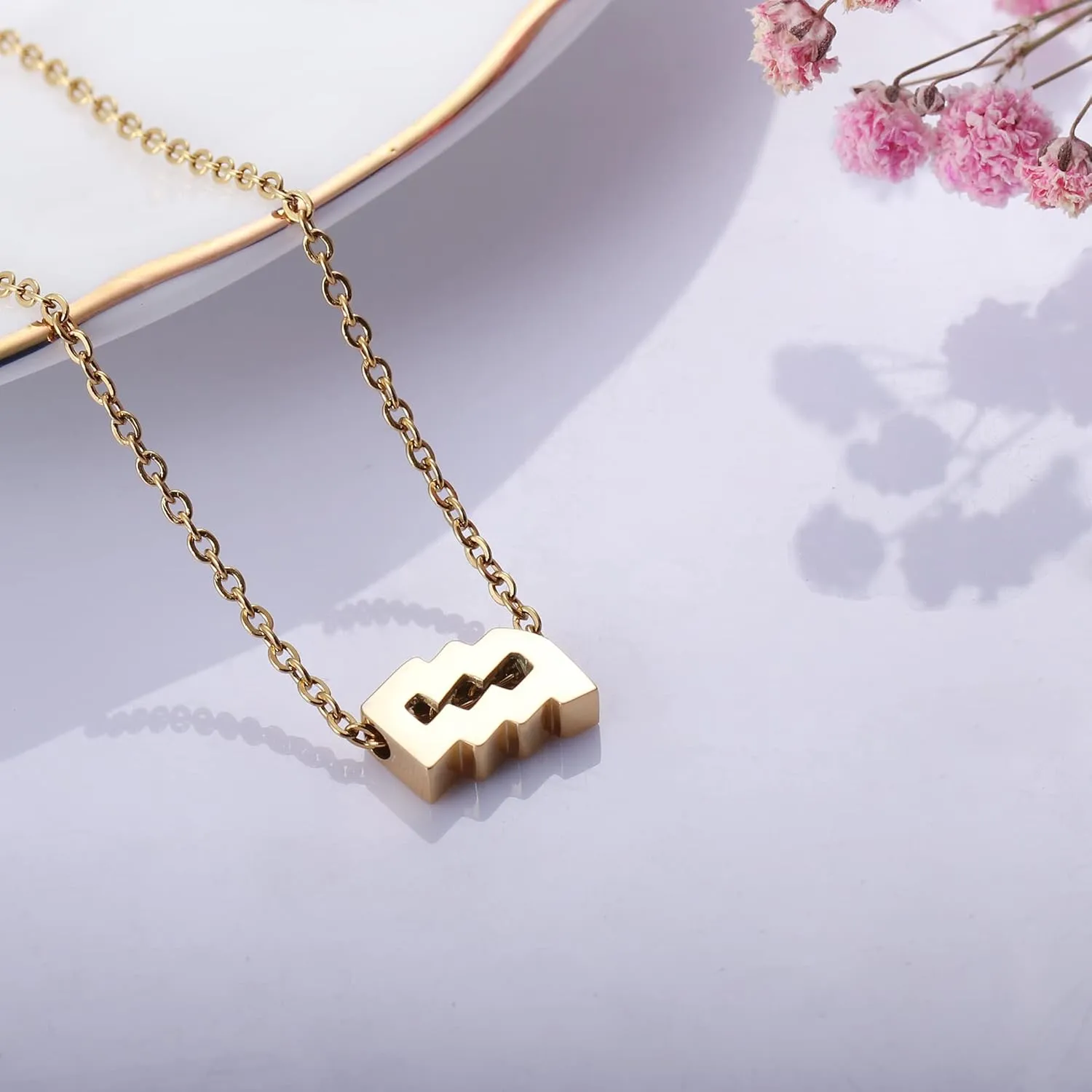 18K Gold Plated Astrology Necklace for Women Jewelry,12 Zodiac Pendant Horoscope Constellations Necklace