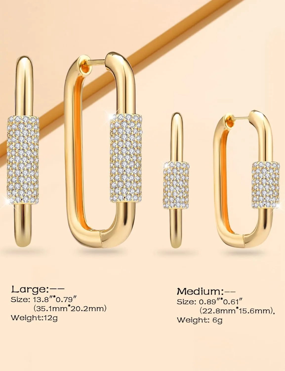 18K Gold Plated Dainty U Shape Huggie Earring for Women, Cubic Zirconia O Huggie Hoop Earrings, Hypoallergenic, Gifting, Everyday Wear