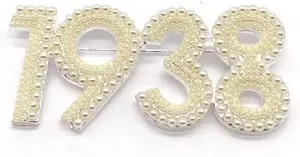 1938 Pin Brooch, Pearl Crystal Design, Silver Plated, Ceremonial White, Inspired for Jack and Jill Conferences, Luncheons, Events - Mother's Organization
