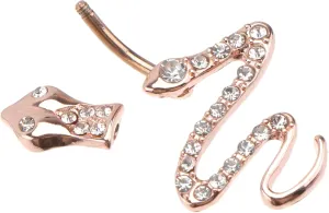 1Pc Elegant Snake Shaped Navel Ring for Women Belly Button Jewelry Stylish Piercing Accessory Durable with Cz Decoration Present for Fashion Lovers