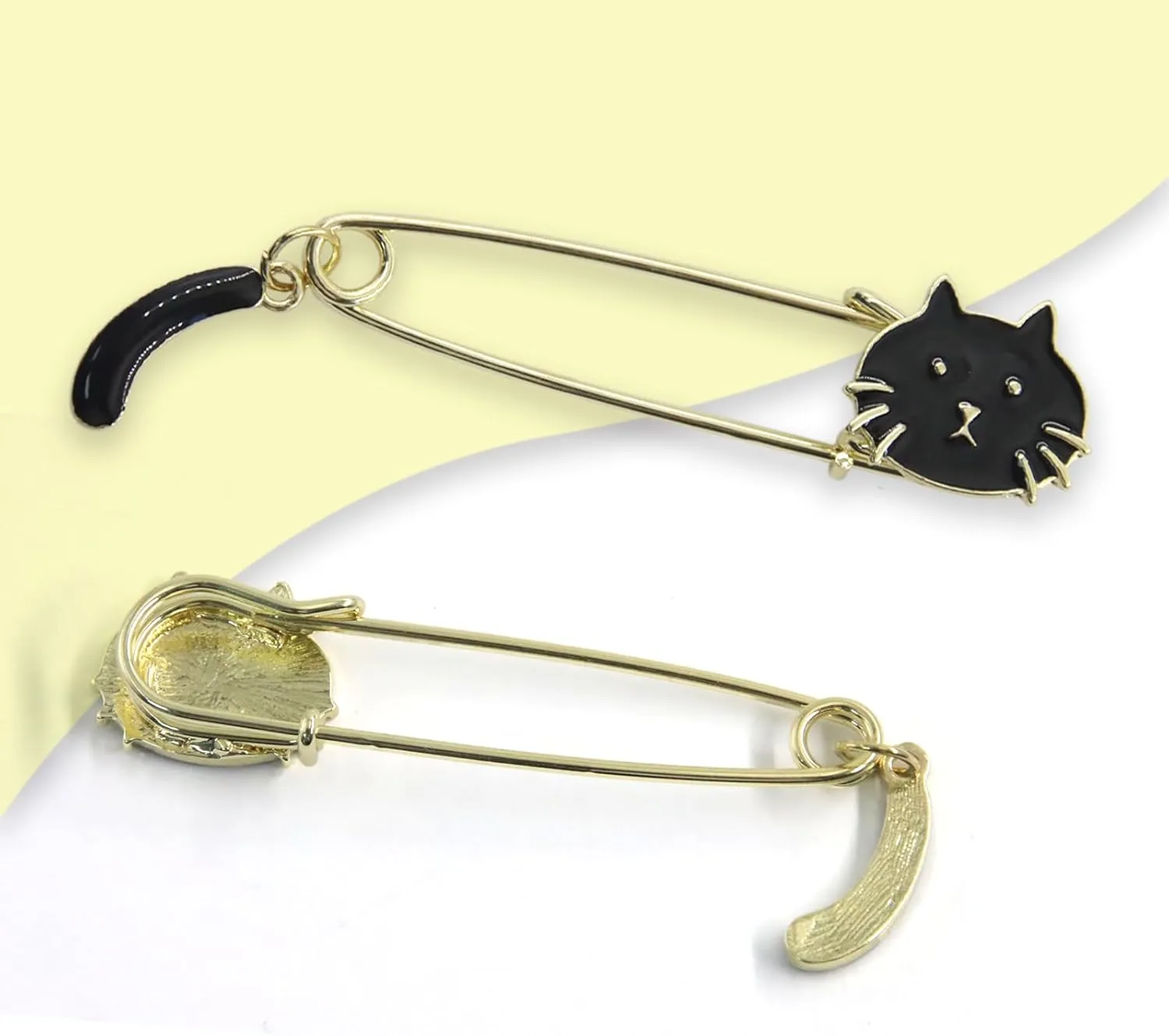 2P Cat Brooch Pin for Women Girls Kitten Brooches Lapel Pins Dress Accessories Birthday Party Jewelry Gift Souvenir