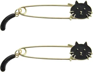 2P Cat Brooch Pin for Women Girls Kitten Brooches Lapel Pins Dress Accessories Birthday Party Jewelry Gift Souvenir