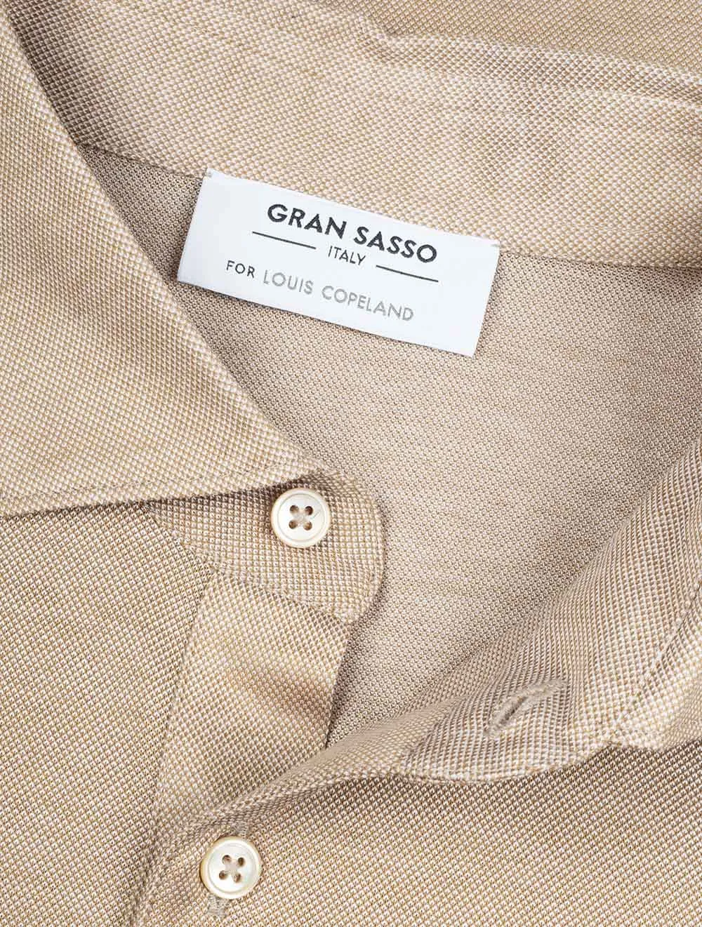 3 button Polo Shirt Beige