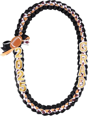 59'' Sport Graduation Lei with Letters Class of 2025 Graduation Necklace Leis Congrats Graduates Ribbon Double Braided Necklace for Football Bsaketball Player Student Grad Party Accessories