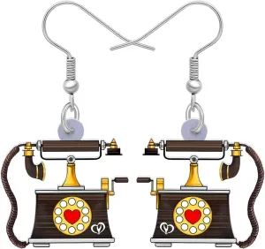 Acrylic Retro 80s 90s Cassette Tape Earrings Radio Camera Dangle Vintage Jewelry Nostalgia Gifts for Women