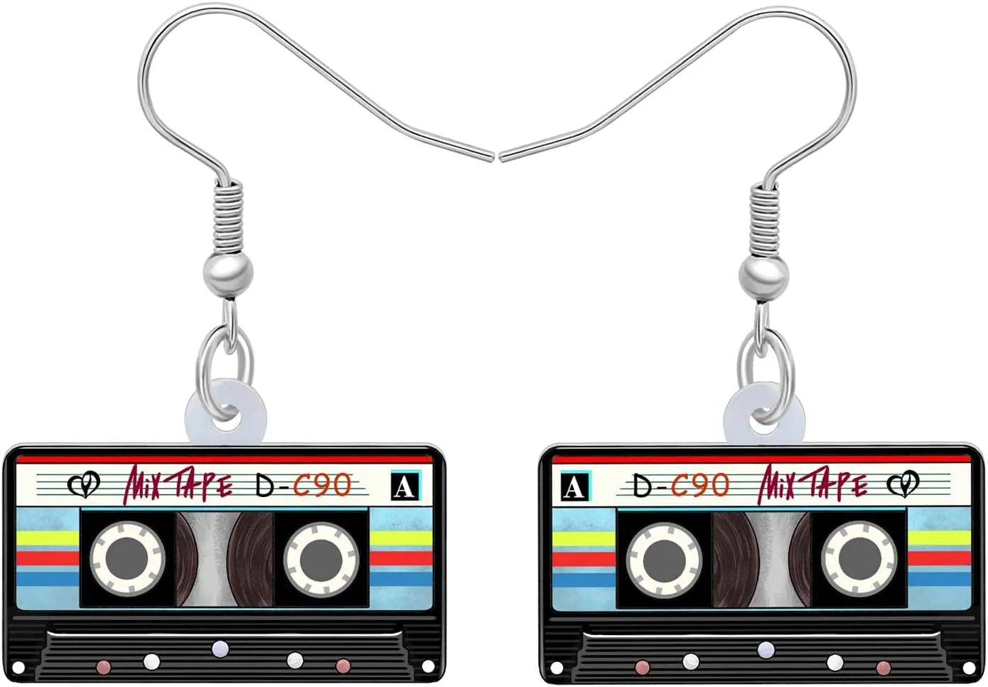 Acrylic Retro 80S 90S Magnetic Cassette Tape Earrings Antique Dangle Vintage Jewelry For Women Music Lovers Gifts Charms