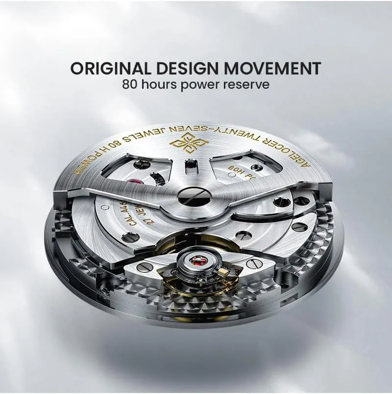 AGELOCER Men's Watch New Automatic Mechanical,29.51-Day Precision Moon Phase Module Dial,Sapphire Glass,80-Hour Power Reserve,Luminous,Business Watches for Man,Dress Luxury Gift for Men