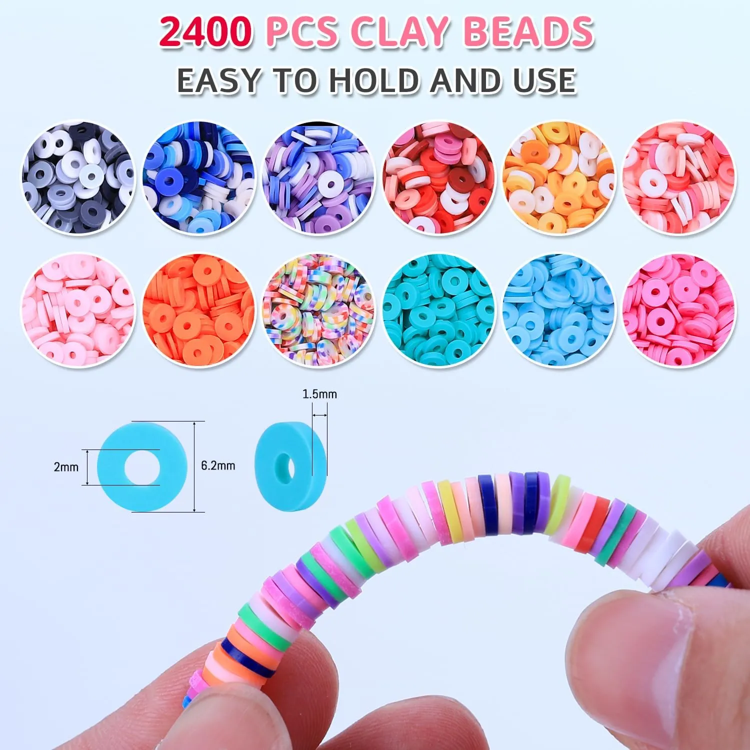 AIPRIDY 3200 Pcs Unicorn Jewelry Activity Kit,Clay Beads Bracelet Making Kit,Flat College Style Beading for Friendship Jewelry Making,Crystal Time Gem Ring Gifts,DIY Crafts for Teen Girls(Pink)