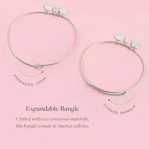 Alex and Ani Occasions Expandable Bangle for Women, Sending Hugs Just Because Charm, Shiny Silver Finish, 2 to 3.5 in, One Size (A21EBJBSS)