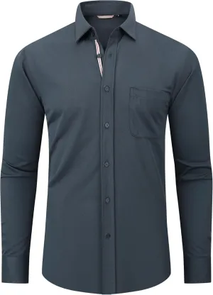 Alex Vando Mens Oxford Shirts Wrinkle Free Quick-Dry Casual Button Down Shirt