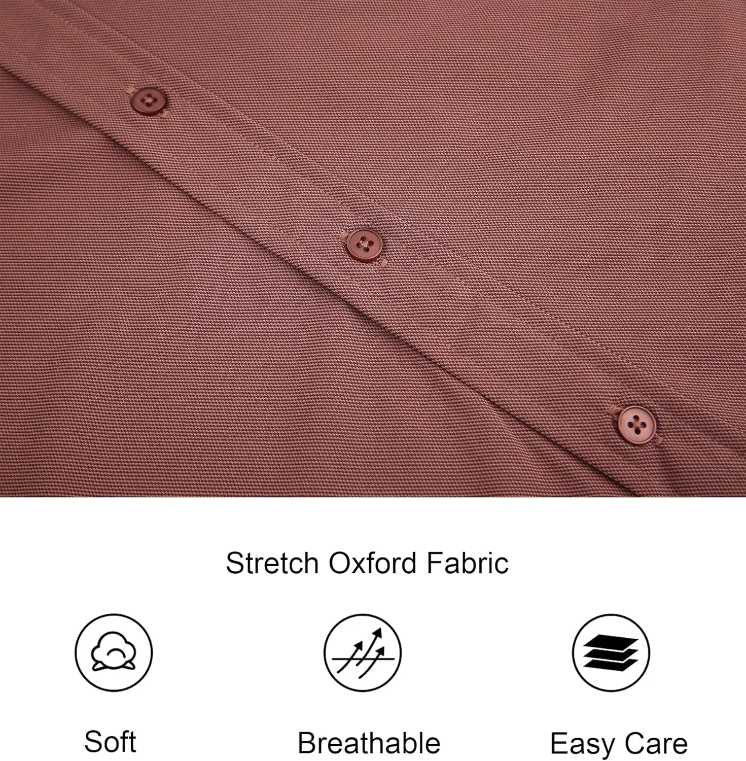 Alex Vando Mens Oxford Shirts Wrinkle Free Quick-Dry Casual Button Down Shirt