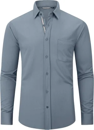 Alex Vando Mens Oxford Shirts Wrinkle Free Quick-Dry Casual Button Down Shirt
