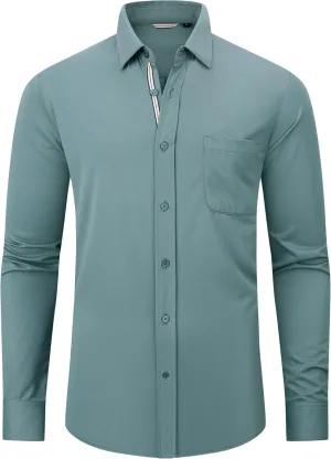 Alex Vando Mens Oxford Shirts Wrinkle Free Quick-Dry Casual Button Down Shirt