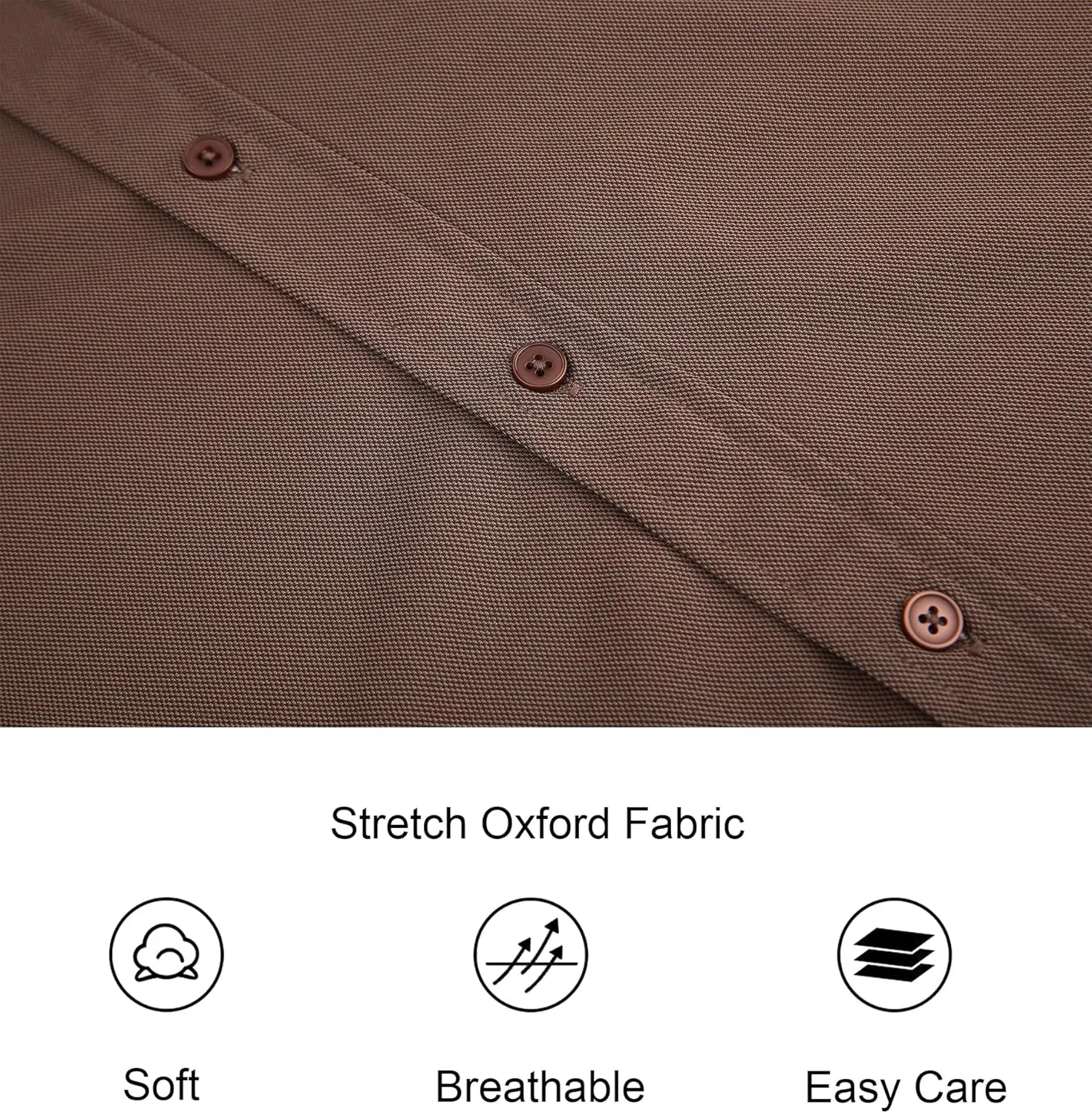 Alex Vando Mens Oxford Shirts Wrinkle Free Quick-Dry Casual Button Down Shirt