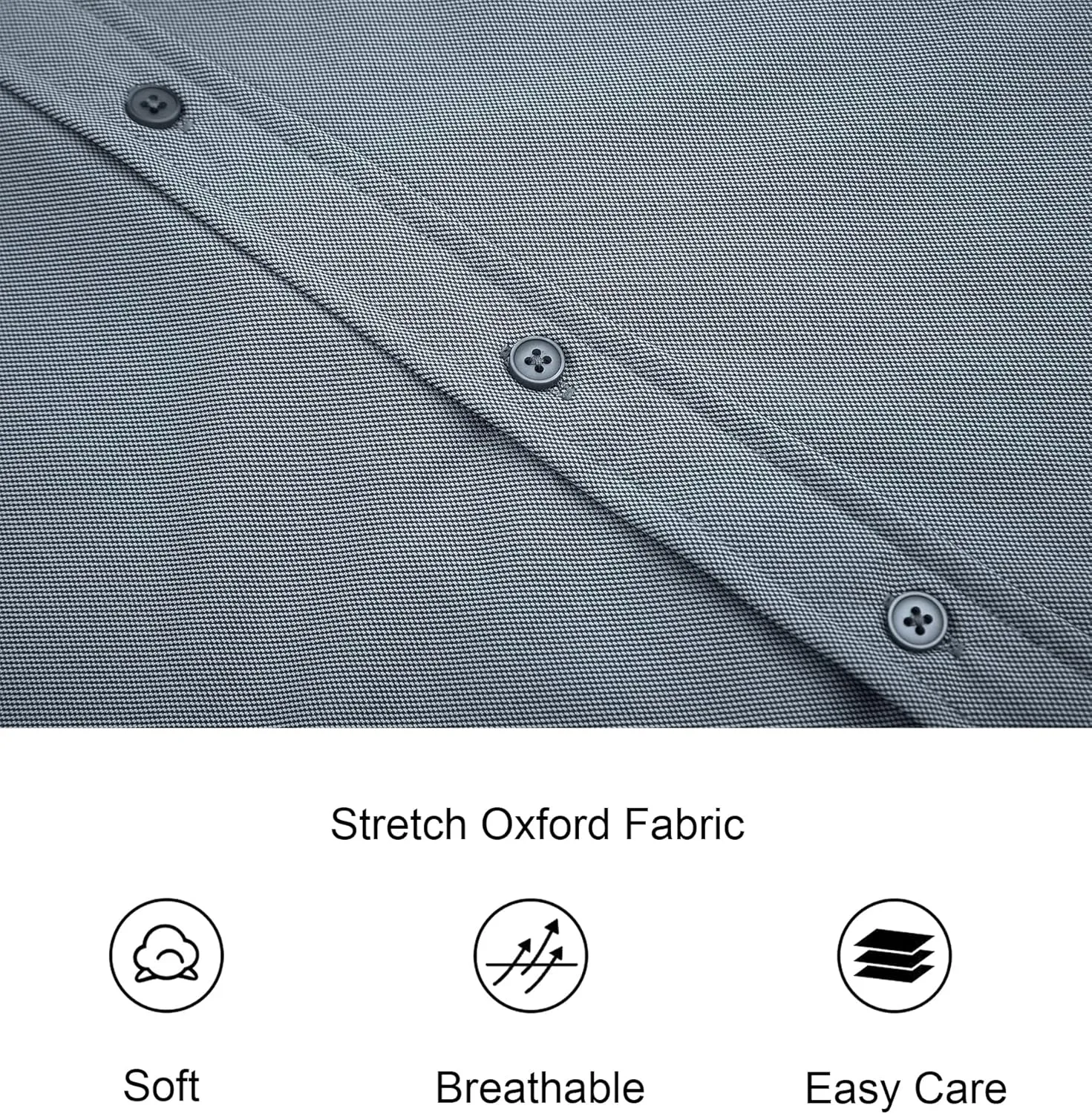Alex Vando Mens Oxford Shirts Wrinkle Free Quick-Dry Casual Button Down Shirt