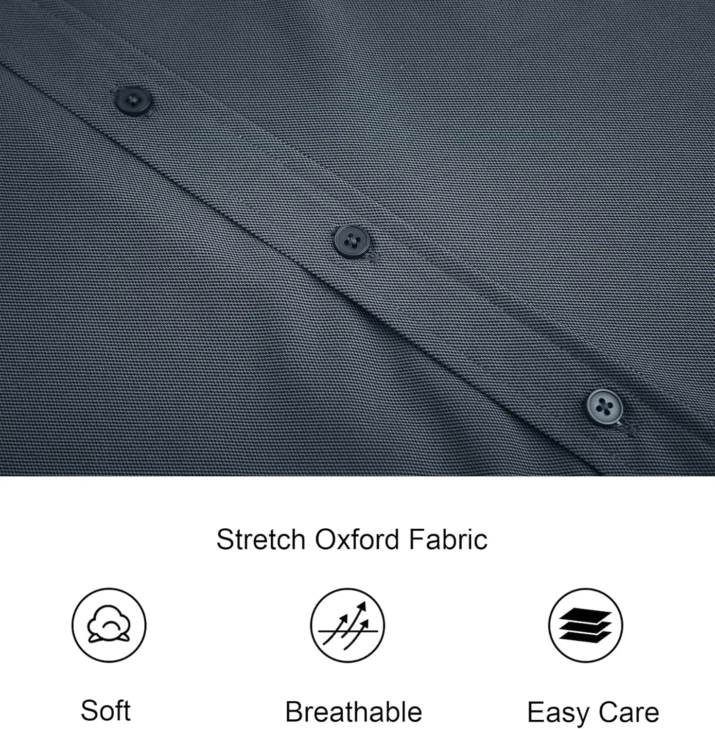 Alex Vando Mens Oxford Shirts Wrinkle Free Quick-Dry Casual Button Down Shirt