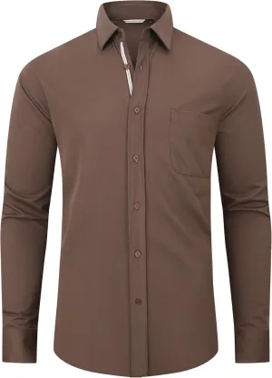 Alex Vando Mens Oxford Shirts Wrinkle Free Quick-Dry Casual Button Down Shirt