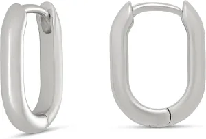 Amazon Essentials 14k Gold Plated or Silver Plated Modern Oval Hoop Earrings