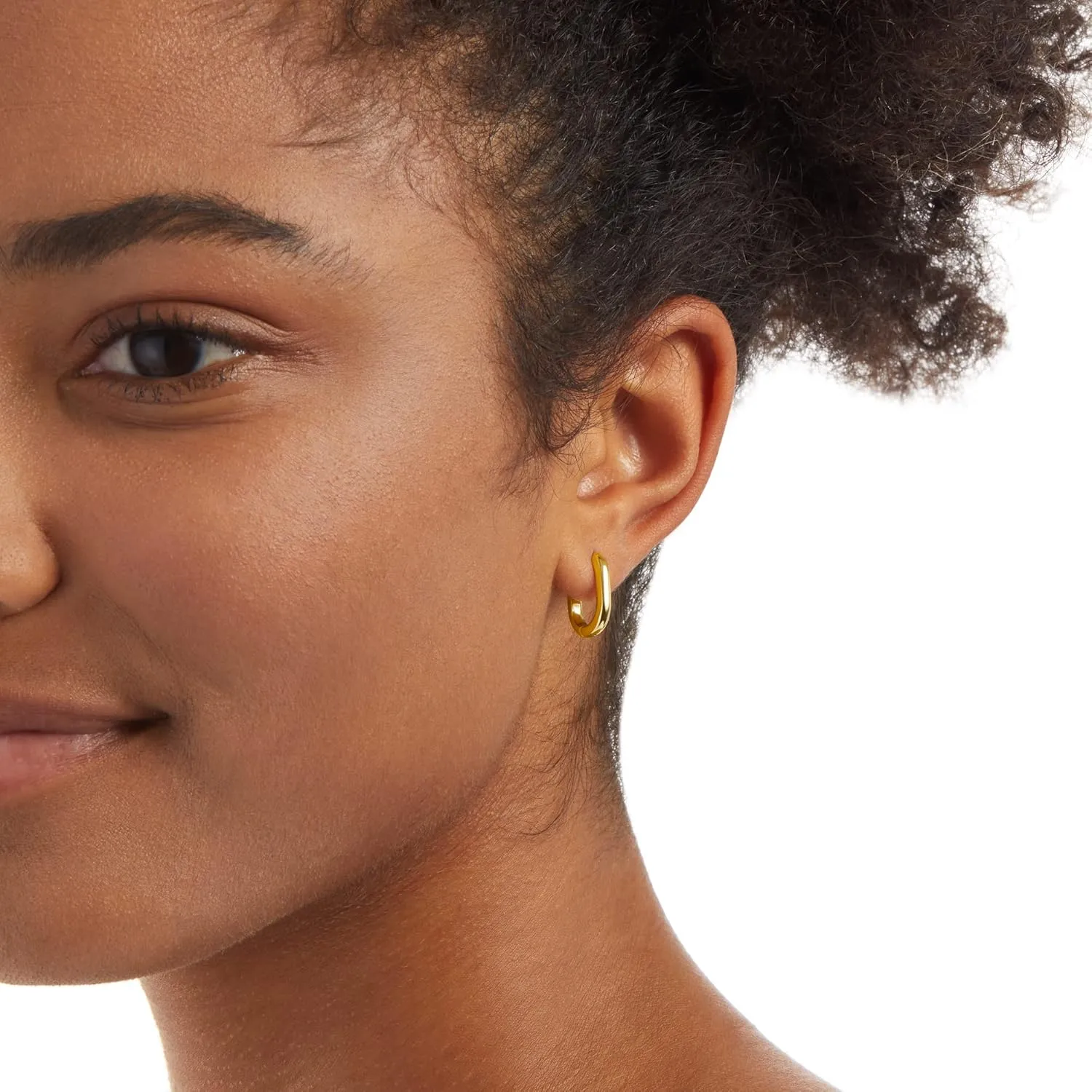 Amazon Essentials 14k Gold Plated or Silver Plated Modern Oval Hoop Earrings