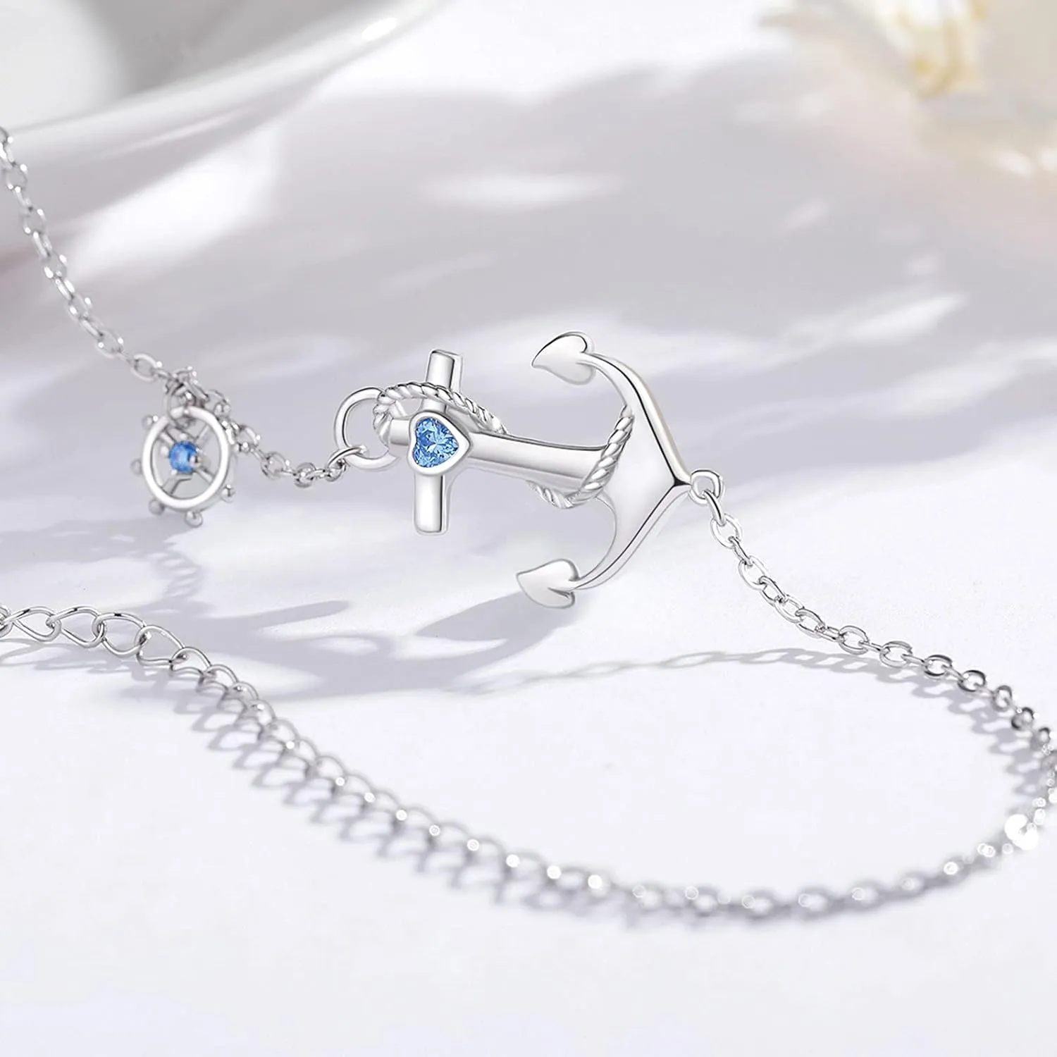 Anchor Bracelets/Ankle Bracelets Adjustable for Women Nautical Sailor Chains Sea Jewelry Birthday for Mother Best Friend