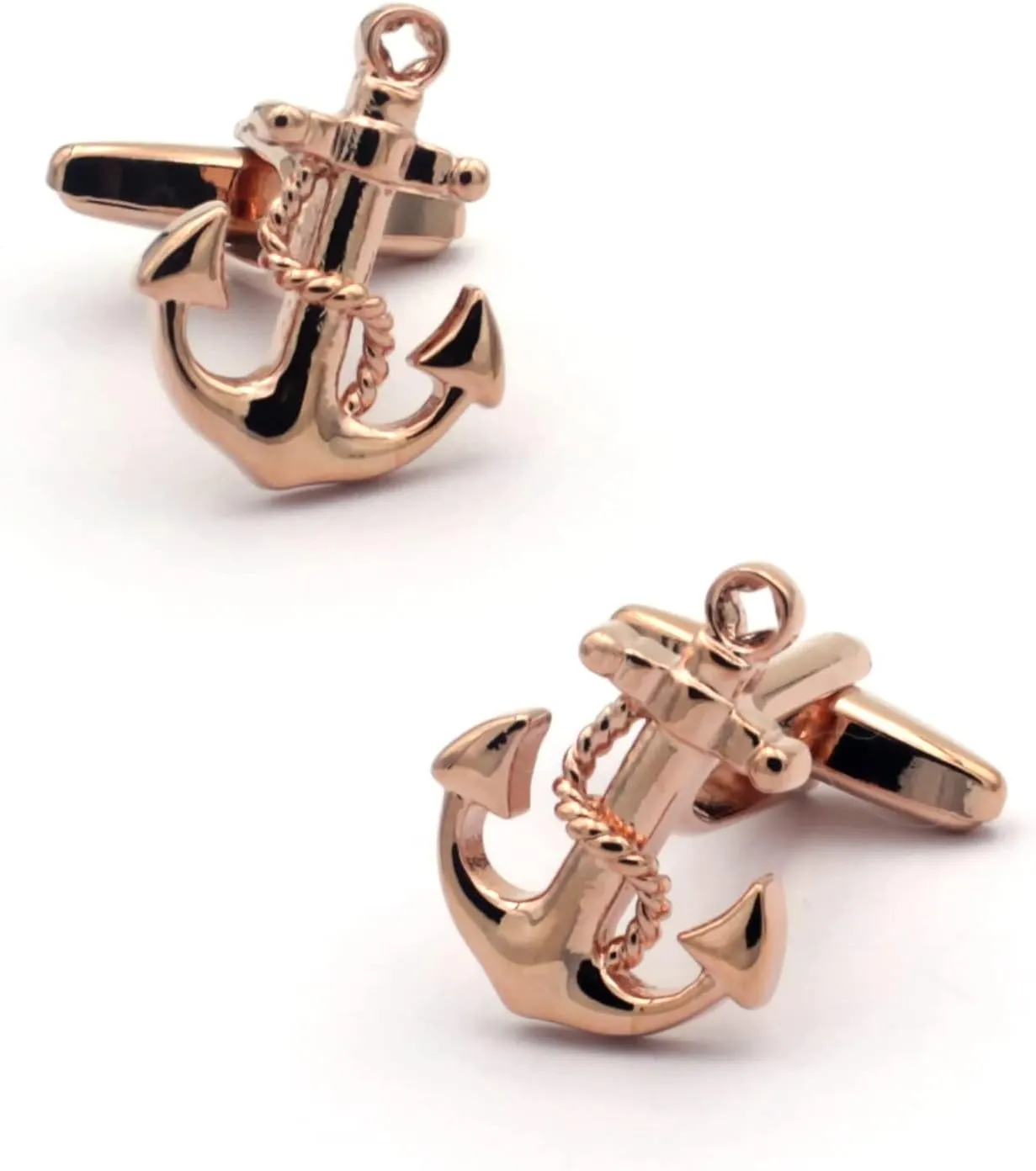 Anchor Cufflinks  Classic Rose Gold Nautical Accessories for Navy and Sea Lovers