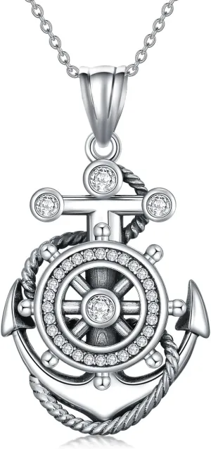 Anchor Necklace Nautical Anchor Pendant Anchor Jewelry Vintage Navy Gift for Women Men