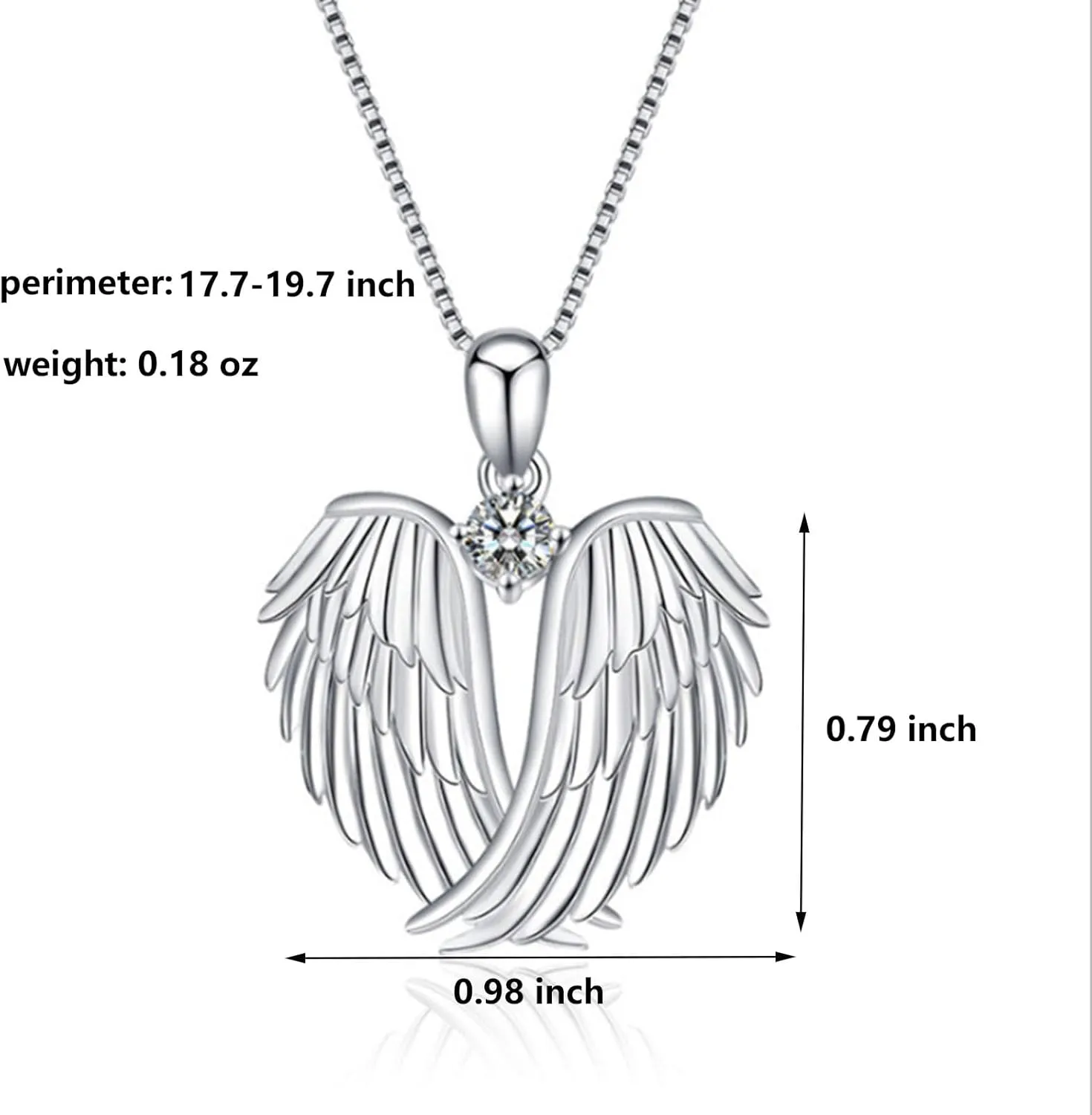 Angel Wings Necklace 925 Sterling Silver Jewelry Guardian Angel Wings Pendant Necklace Birthstone Necklace Jewelry for Women