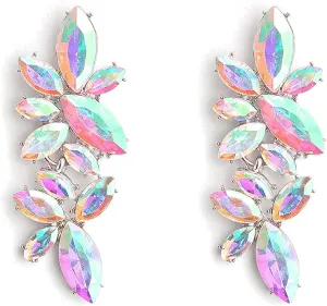 ASTRUE Rhinestone Iridescent Stud Earrings-Sparkly Rhinestone Earrings  Elegant Dangle Earrings for Weddings, Parties, and Everyday Glam  Lightweight & Hypoallergenic Jewelry for Women