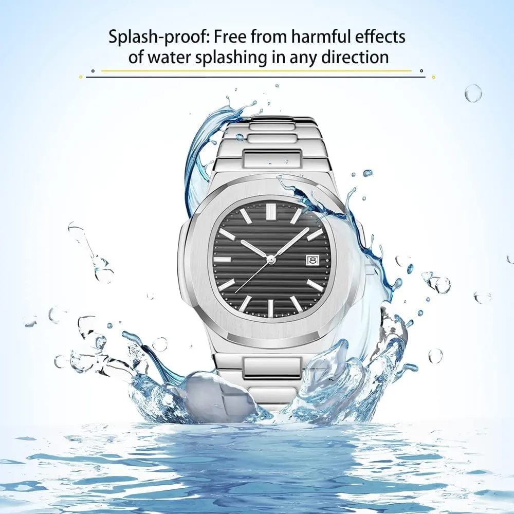 BARAMON Wrist Watches for Men, Nautilus Stainless Steel Quartz Movement Date Luxury Diamond Style Men's Luminous Hands Casual Business Watches