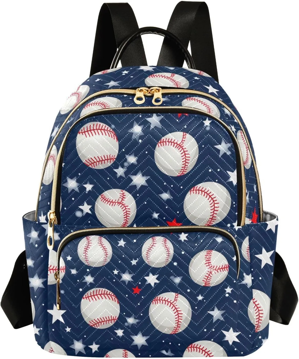 Baseball Star Mini Backpack Purse for Women Ladies Shoulder Bags for Work Quilted Casual Bookbag Small Travel Daypack M