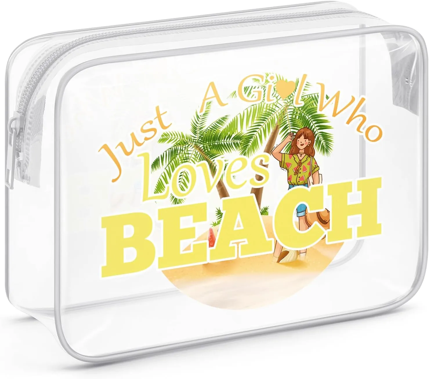 Beach Gifts for Her Beach Lover Clear Makeup Bags with Zipper Beach Trip Gifts for Women Beach Bachelorette Party Decorations Cosmetic Travel Bag Organizer Beach Themed Birthday Christmas Gifts