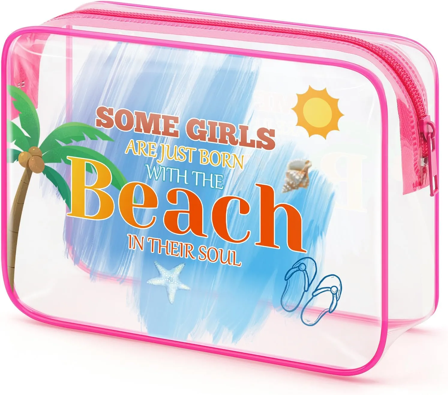 Beach Gifts for Women Girls Beach Lover Gift Beach Themed Makeup Bag Vacation Gift for Beach Lover Friendship Graduation Christmas Gift for Sister Friends Teens Beach Lover Zipper Travel Pouch