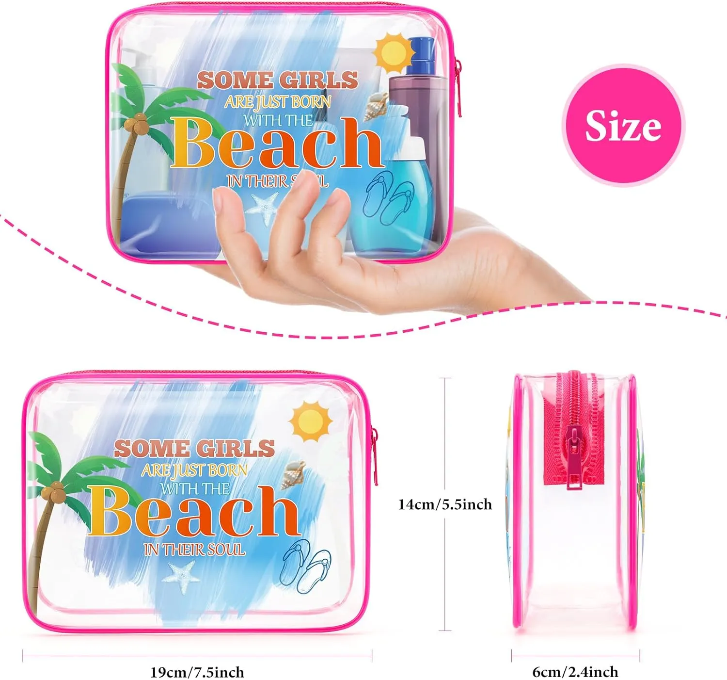 Beach Gifts for Women Girls Beach Lover Gift Beach Themed Makeup Bag Vacation Gift for Beach Lover Friendship Graduation Christmas Gift for Sister Friends Teens Beach Lover Zipper Travel Pouch