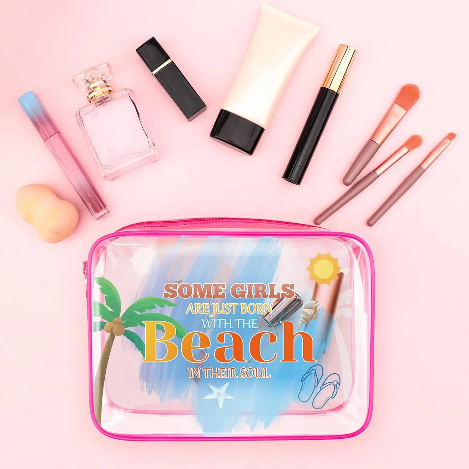 Beach Gifts for Women Girls Beach Lover Gift Beach Themed Makeup Bag Vacation Gift for Beach Lover Friendship Graduation Christmas Gift for Sister Friends Teens Beach Lover Zipper Travel Pouch