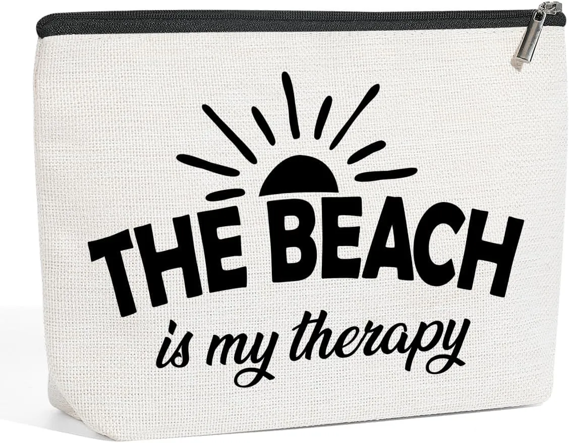 Beach Gifts for Women, Girls Sister Bestie, Beach Lovers Gifts Makeup Bag, Cosmetic Bag Beach Accessories Beach Necessities Stuff Summer Travel Vacation Skincare Bag for Birthday Christmas Graduation