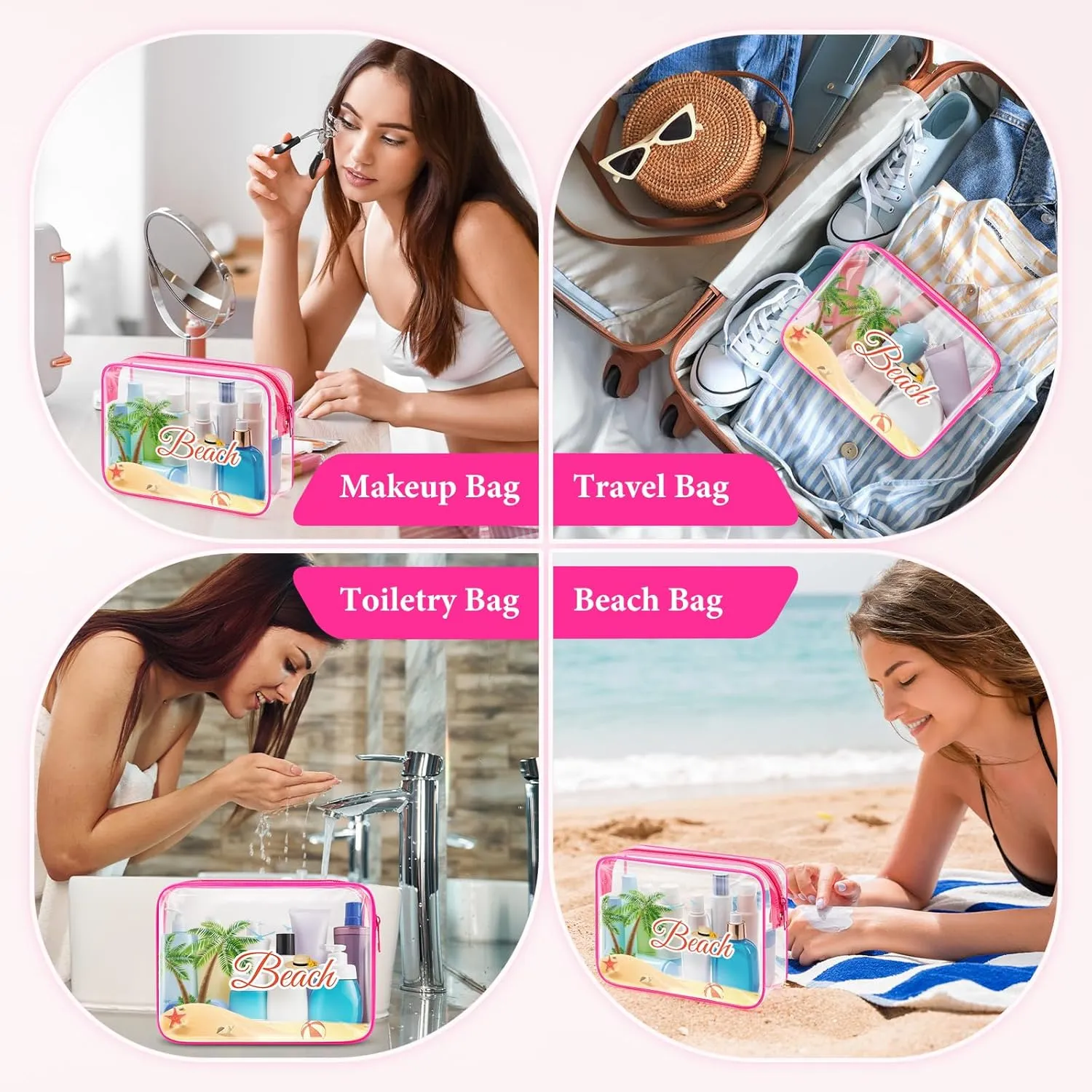 Beach Lover Gift for Women Makeup Bag Beach Gift for Women Beach Theme Cosmetic Bag Gift Vacation Gift Summer Beach Gift for Beach Lover Birthday Christmas Graduation Gift for Sister Friends Teens