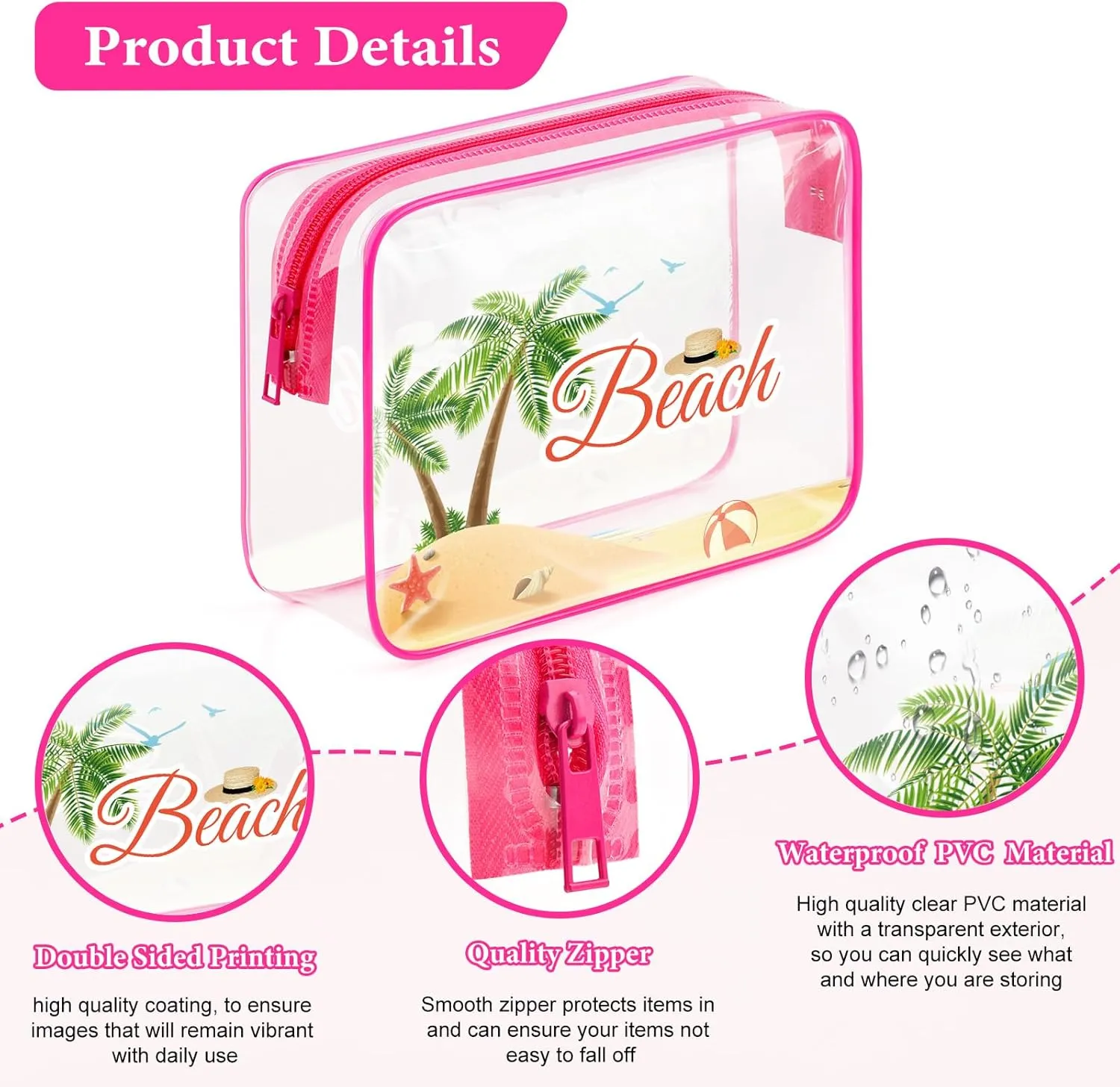 Beach Lover Gift for Women Makeup Bag Beach Gift for Women Beach Theme Cosmetic Bag Gift Vacation Gift Summer Beach Gift for Beach Lover Birthday Christmas Graduation Gift for Sister Friends Teens