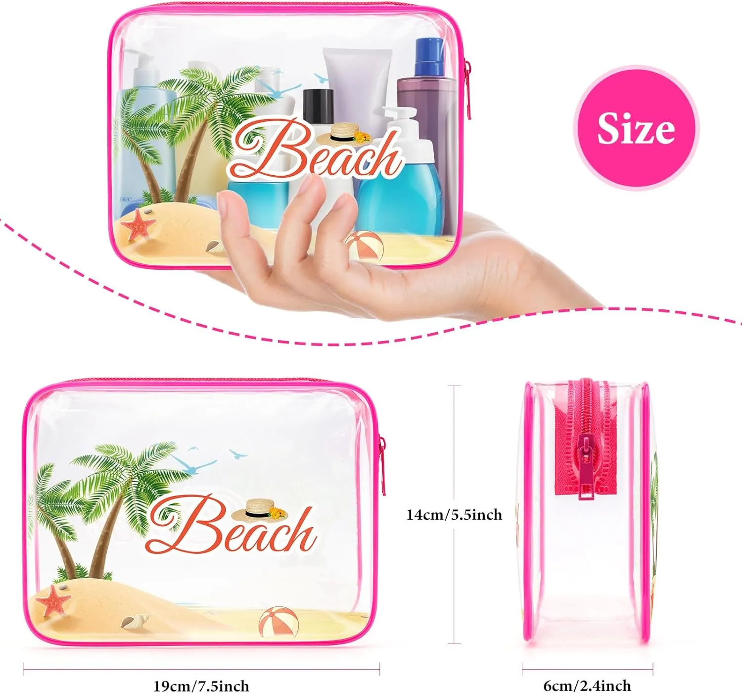 Beach Lover Gift for Women Makeup Bag Beach Gift for Women Beach Theme Cosmetic Bag Gift Vacation Gift Summer Beach Gift for Beach Lover Birthday Christmas Graduation Gift for Sister Friends Teens