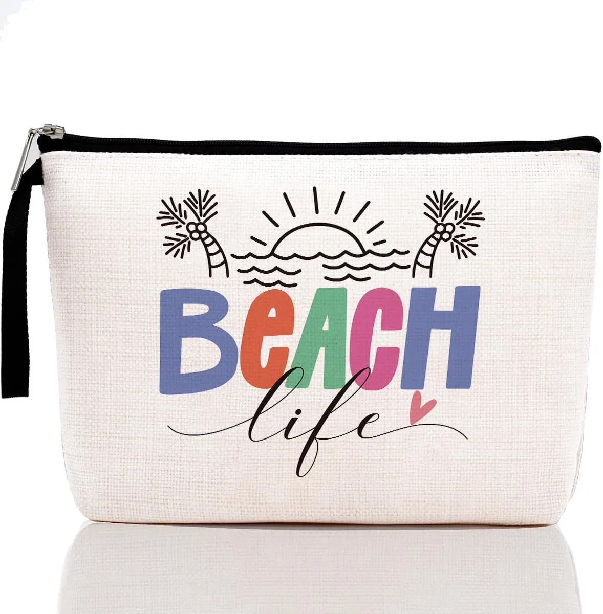 Beach Necessities Sunscreen Bags for Beach Makeup Bag Beach Items Funny Vacation Gift Beach Lover Funny Ocean Beach Themed Cosmetic Bag Beach Gifts for Women Beach Stuff for Vacation