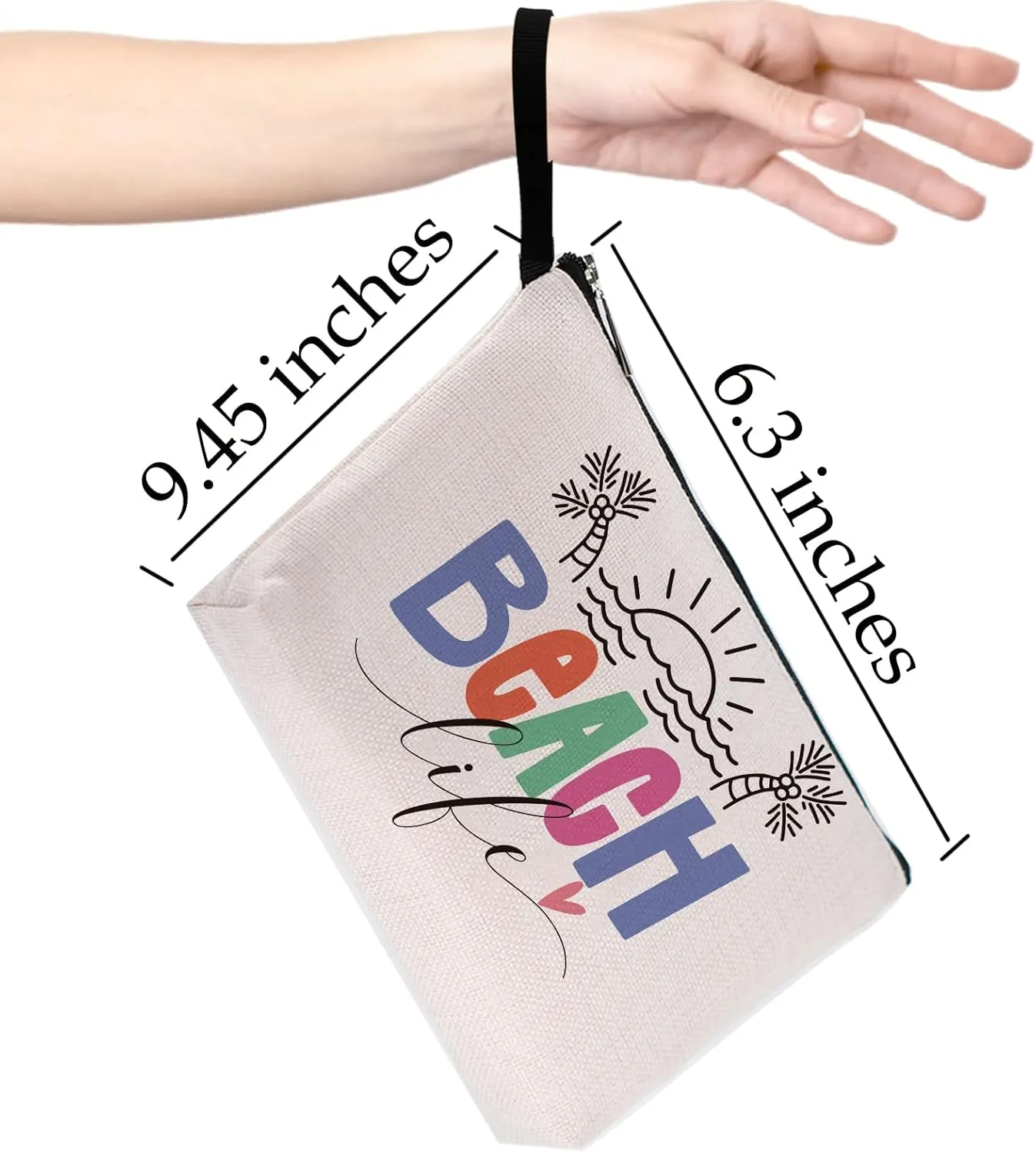 Beach Necessities Sunscreen Bags for Beach Makeup Bag Beach Items Funny Vacation Gift Beach Lover Funny Ocean Beach Themed Cosmetic Bag Beach Gifts for Women Beach Stuff for Vacation