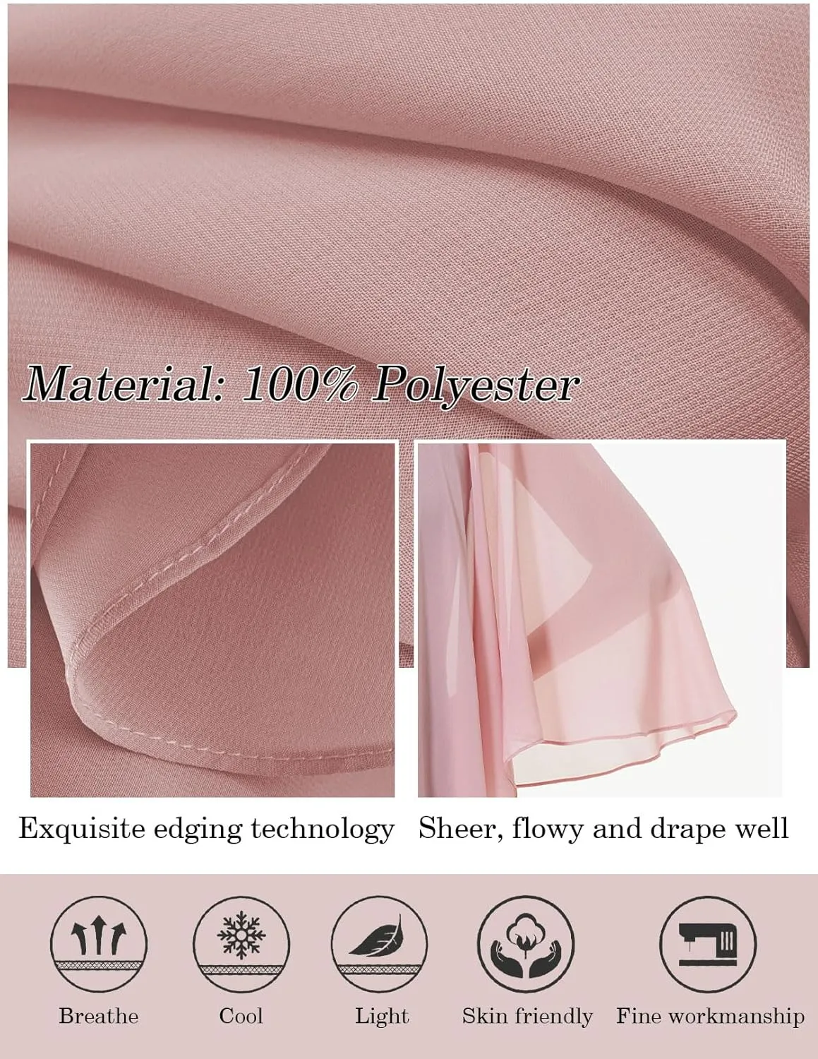 BEAUTELICATE Chiffon Shawl Bridal Wedding Wrap Long Evening Scarves Scarf