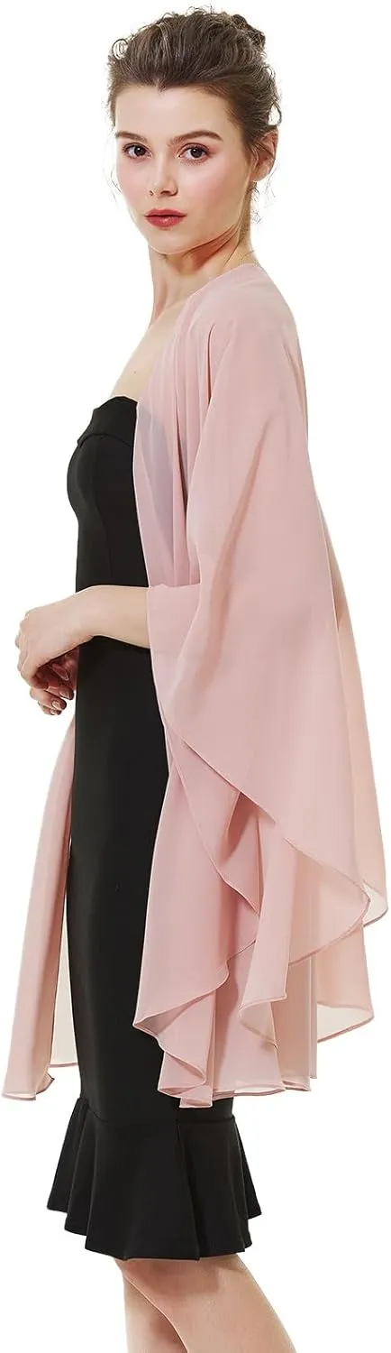 BEAUTELICATE Chiffon Shawl Bridal Wedding Wrap Long Evening Scarves Scarf