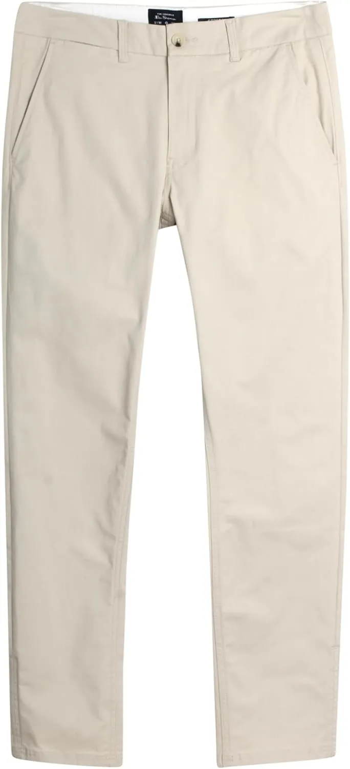 Ben Sherman Men's Slim Fit Chino Pants - Men's Fashion Comfort Stretch Cotton Casual Pants - Stylish Tapered Chinos for Men