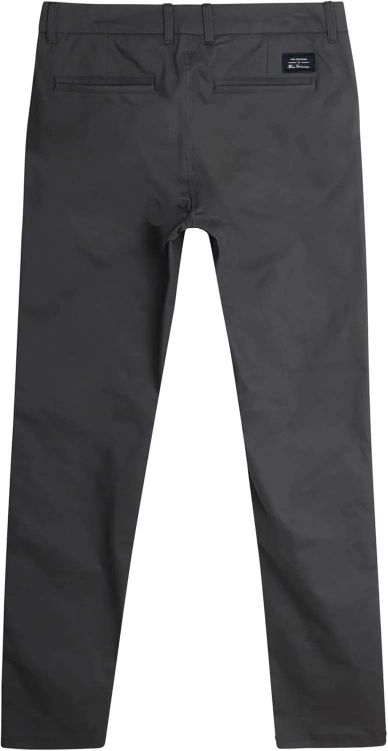 Ben Sherman Men's Slim Fit Chino Pants - Men's Fashion Comfort Stretch Cotton Casual Pants - Stylish Tapered Chinos for Men