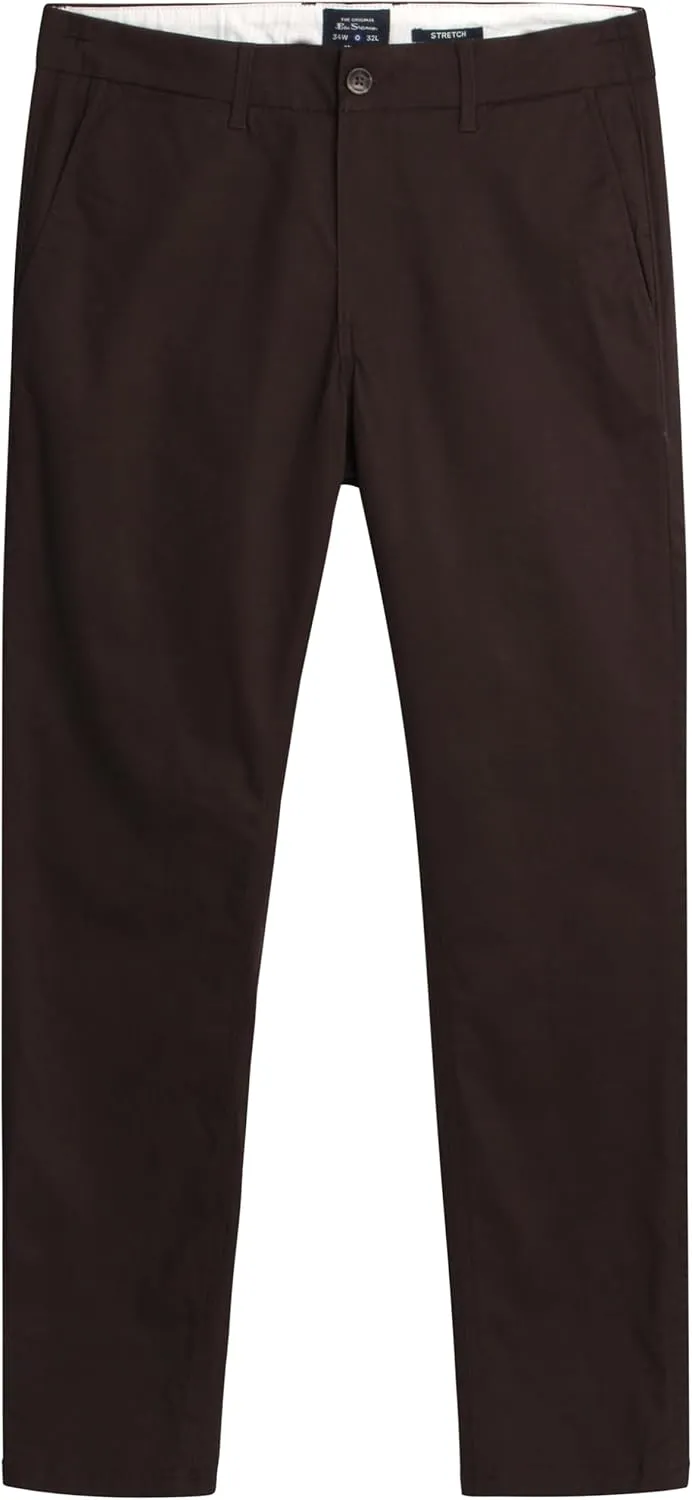 Ben Sherman Men's Slim Fit Chino Pants - Men's Fashion Comfort Stretch Cotton Casual Pants - Stylish Tapered Chinos for Men