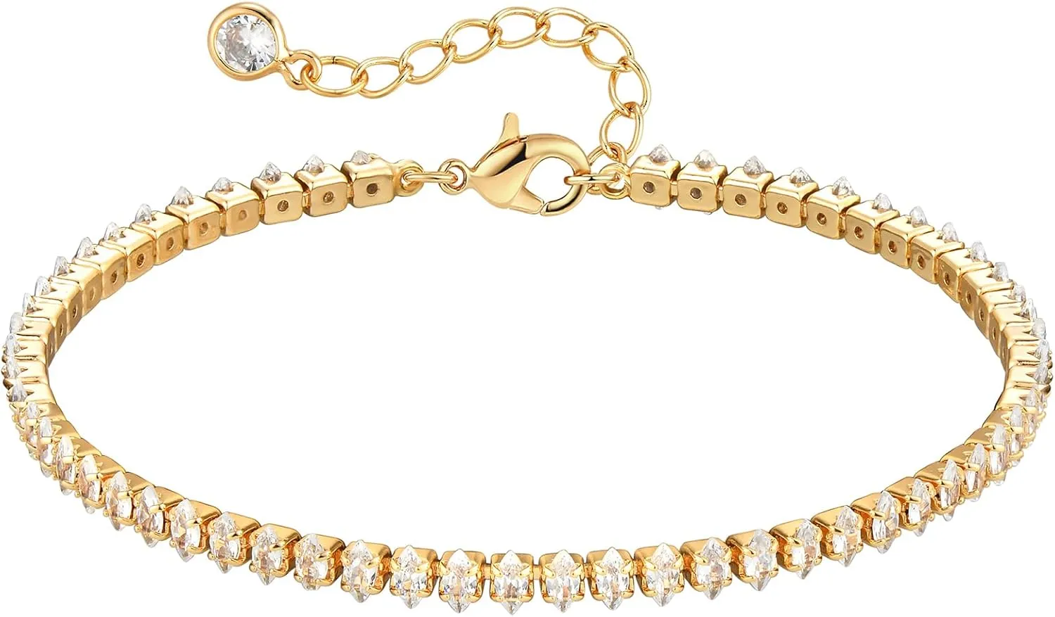 BENEIGE Gold Tennis Bracelet for Women 14K Gold Gold Bracelets for Women Diamond CZ Dainty Adjustable Bangle Bracelet Fashion Jewelry for Women