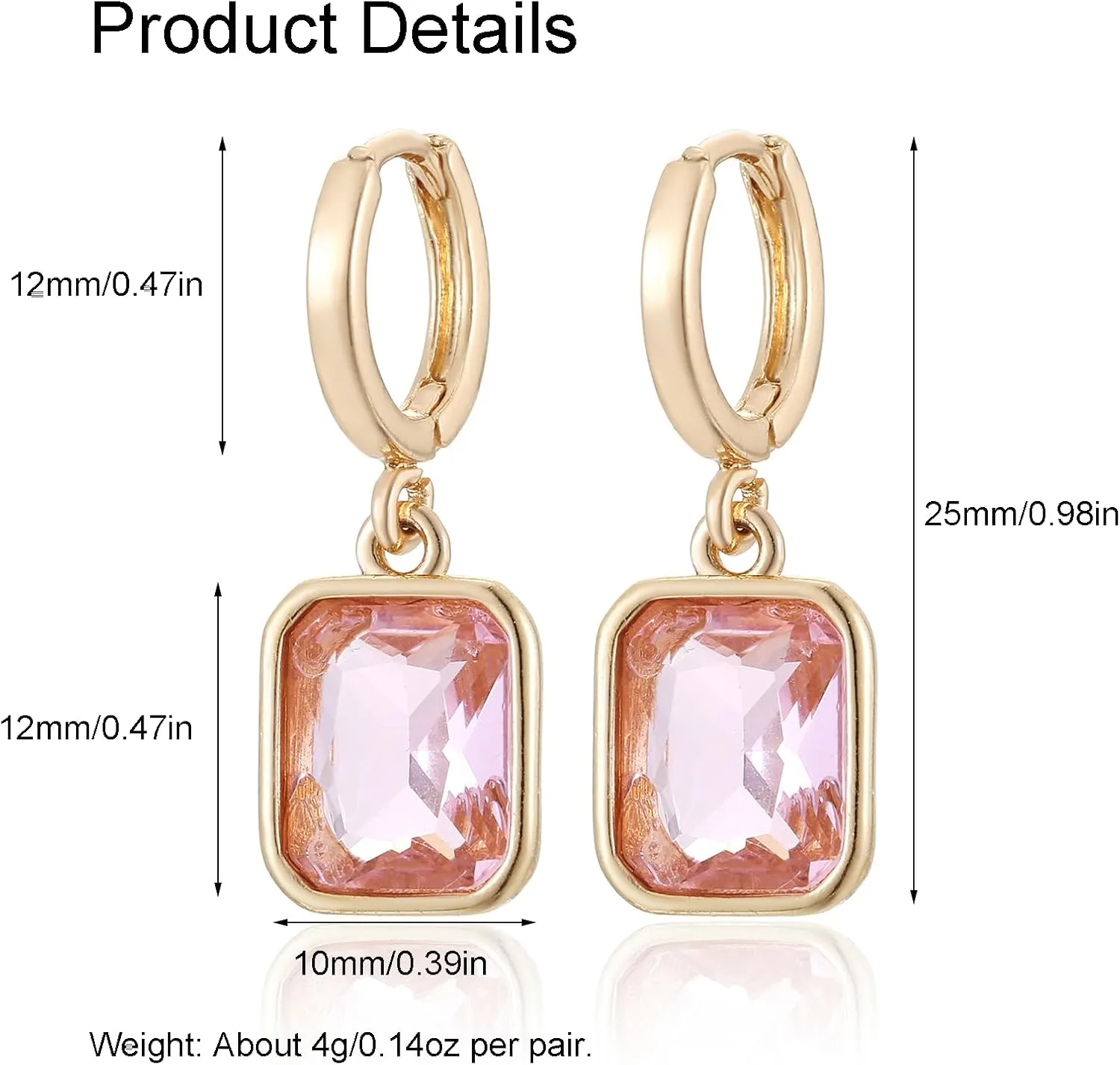 Birthstone Crystal Hoop Earrings, Gold Small Dainty Birthstone Drop Earrings Huggie Hoop for Wedding Birthday Everyday Wear